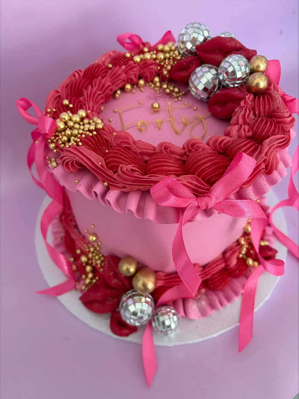 Vintage buttercream cake for Forty