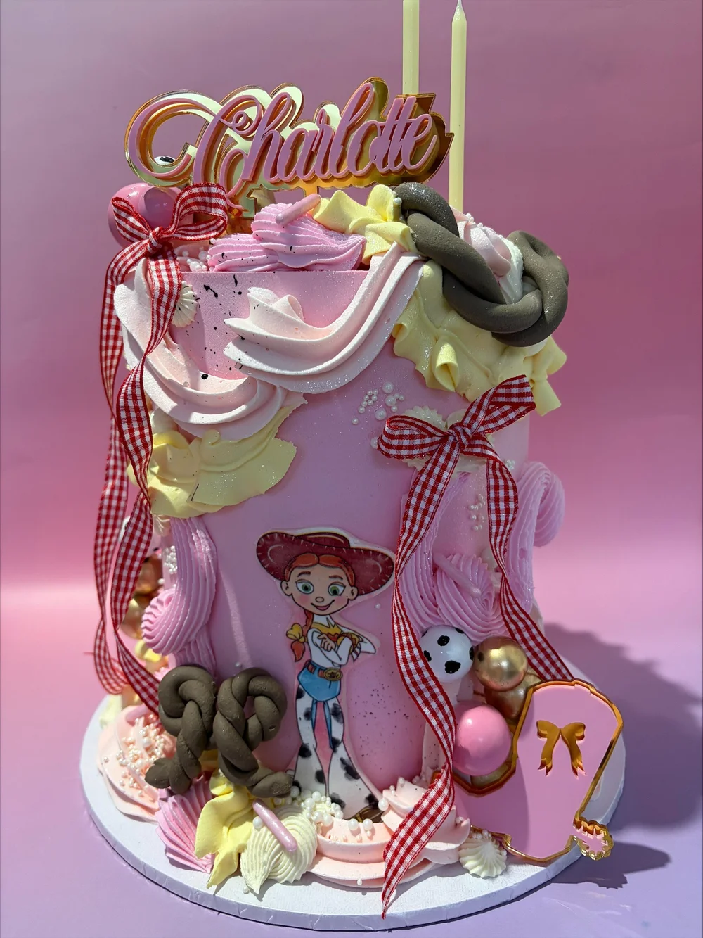 Gingham and cowgirl cake for Jessie