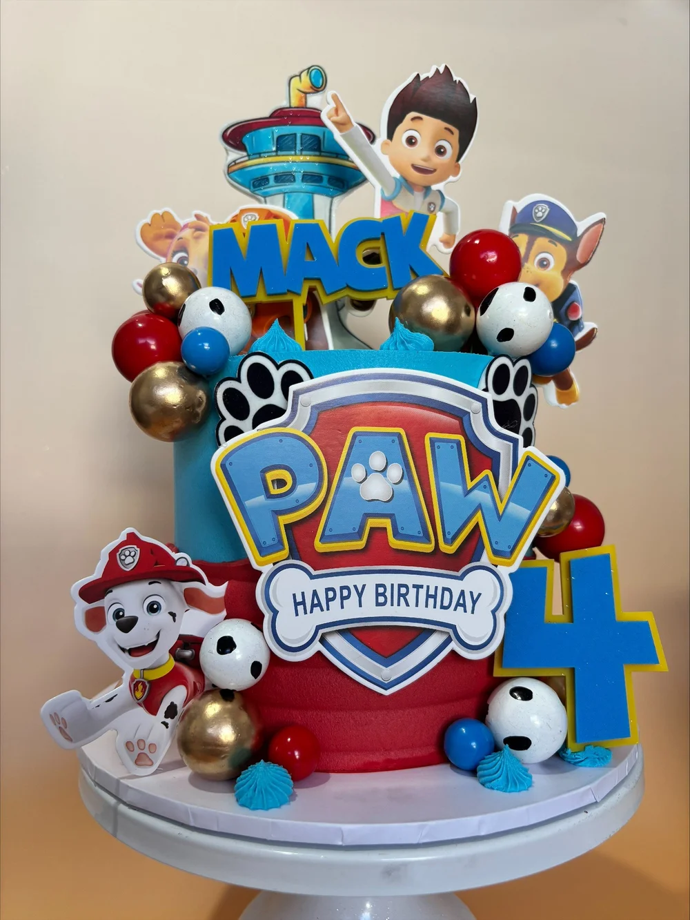 Paw Patrol cake for Mack, 4